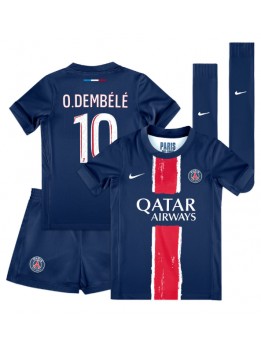 Otroški Nogometna dresi replika Paris Saint-Germain Ousmane Dembele #10 Domači 2024-25 Kratek rokav (+ hlače)